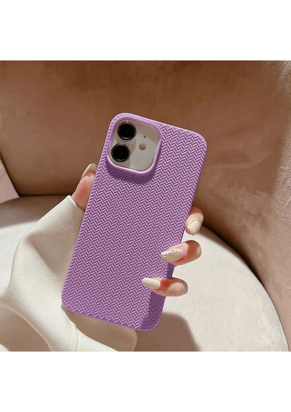 Apple iPhone 11 Uyumlu Kılıf Zebana Woven Silikon Kılıf Lila fiyatları