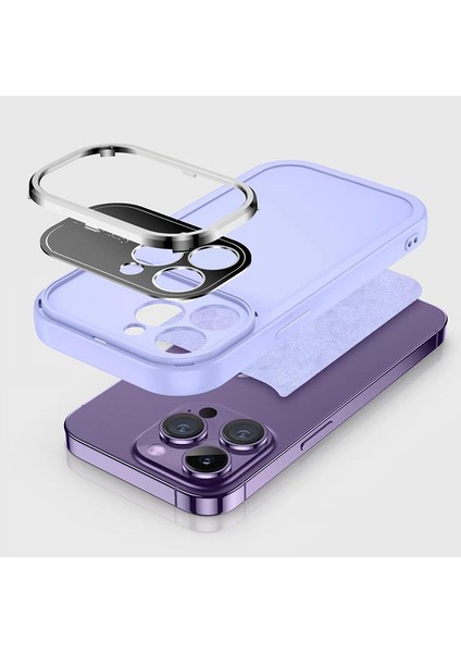 Apple iPhone 13 Pro Max Kılıf Zebana Trend Lens Silikon Kılıf Lila modelleri