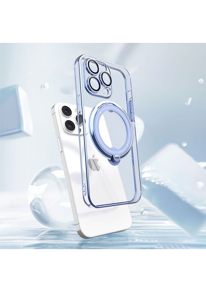 Apple iPhone 14 Pro Max Uyumlu Kılıf Zebana Manyetik Standlı Most Silikon Kılıf (Kablosuz Şarj Destekli) Derin Mor