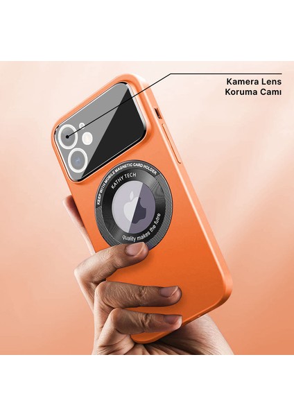 Apple iPhone 11 Kılıf Zebana Lenix Silikon Kılıf (Kablosuz Şarj Destekli) Turuncu
