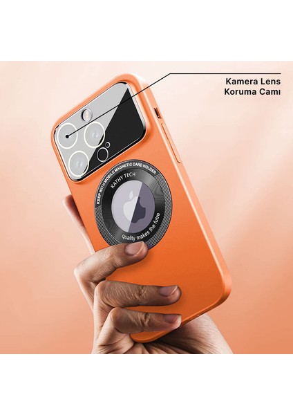 Apple iPhone 11 Pro Max Kılıf Zebana Lenix Rubber Kılıf (Kablosuz Şarj Destekli) Turuncu