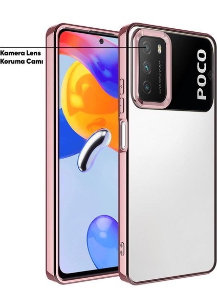 Xiaomi Poco M3 Kılıf Zebana Glint Silikon Kılıf Rose Gold