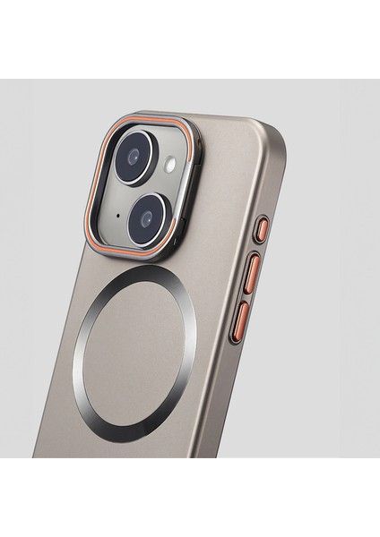 Apple iPhone 15 Uyumlu Kılıf Zebana Titanium Rubber Kılıf (Kablosuz Şarj Destekli) Natürel Titanyum fırsatları