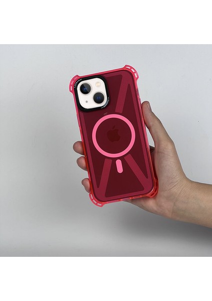 Apple iPhone 14 Uyumlu Kılıf Zebana Airbag Fashion Silikon Kılıf (Kablosuz Şarj Destekli) Kırmızı fiyatları