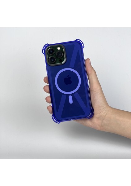 Apple iPhone 14 Pro Uyumlu Kılıf Zebana Airbag Fashion Silikon Kılıf (Kablosuz Şarj Destekli) Sierra Mavisi fiyatları