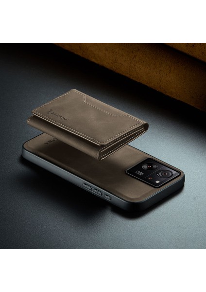 Xiaomi Mi 13T Uyumlu Kılıf Zebana 2in1 Elite Class Cüzdanlı Deri Kılıf Koyu Kahverengi fiyatları