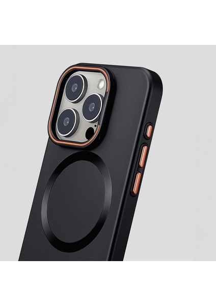 Apple iPhone 15 Pro Uyumlu Kılıf Zebana Titanium Rubber Kılıf (Kablosuz Şarj Destekli) Siyah Titanyum fırsatları