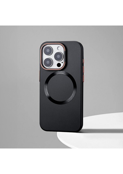 Apple iPhone 15 Pro Uyumlu Kılıf Zebana Titanium Rubber Kılıf (Kablosuz Şarj Destekli) Siyah Titanyum indirimleri