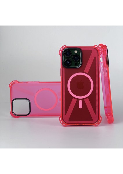 Apple iPhone 12 Pro Uyumlu Kılıf Zebana Airbag Fashion Silikon Kılıf (Kablosuz Şarj Destekli) Kırmızı