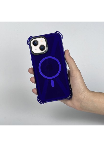 Apple iPhone 13 Uyumlu Kılıf Zebana Airbag Fashion Silikon Kılıf (Kablosuz Şarj Destekli) Derin Mor fiyatları