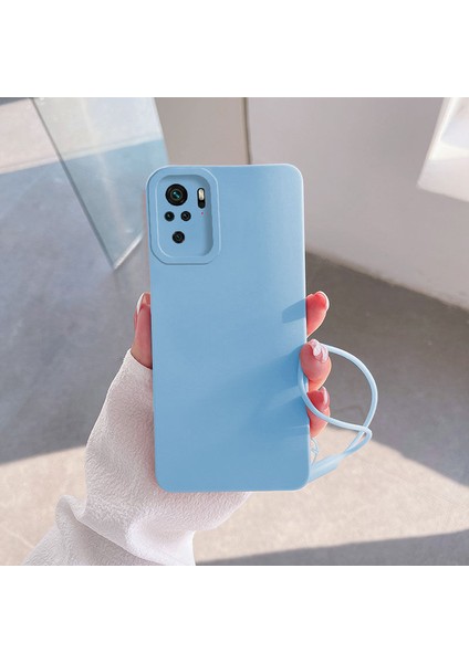 Xiaomi Redmi Note 10S Uyumlu Kılıf Zebana Love Yumuşak Silikon Kılıf Açık Mavi