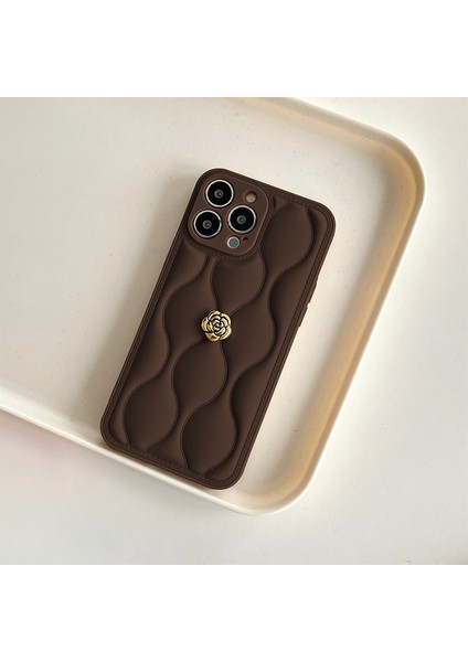 Apple iPhone 15 Pro Uyumlu Kılıf Zebana Camellia Deri Kılıf Kahverengi fiyatları
