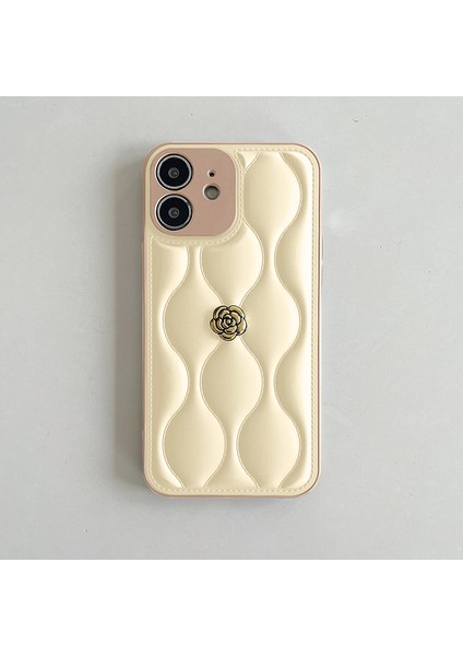 Apple iPhone 11 Uyumlu Kılıf Zebana Camellia Deri Kılıf Bej