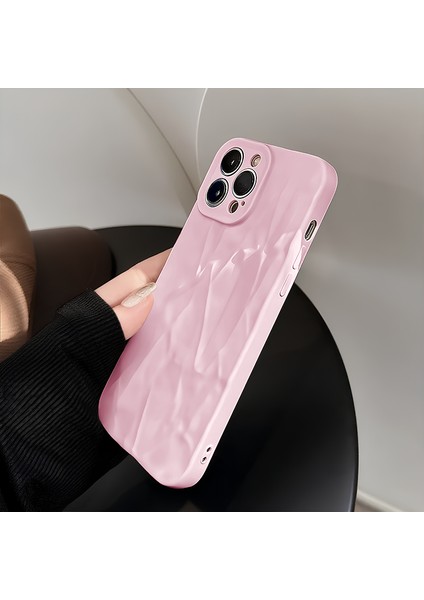 Apple iPhone 12 Pro Max Uyumlu Kılıf Zebana Soft Wrink Silikon Kılıf Pembe