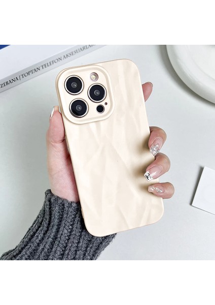 Apple iPhone 12 Pro Max Uyumlu Kılıf Zebana Soft Wrink Silikon Kılıf Bej