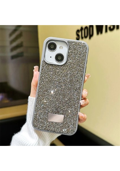 Apple iPhone 15 Uyumlu Kılıf Star Glitter Silikon Kılıf Gri