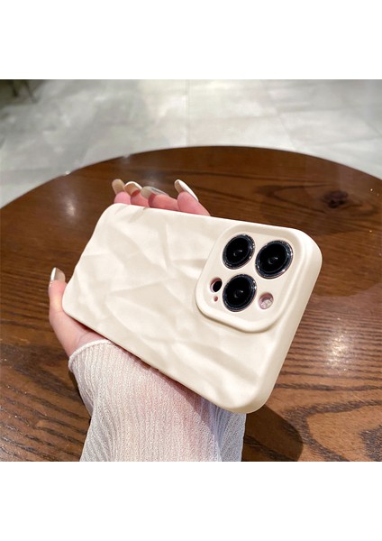 Apple iPhone 12 Pro Max Uyumlu Kılıf Zebana Soft Wrink Silikon Kılıf Bej