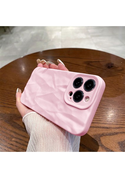 Apple iPhone 13 Pro Uyumlu Kılıf Zebana Soft Wrink Silikon Kılıf Pembe modelleri