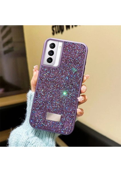 Samsung Galaxy S24 Uyumlu Kılıf Star Glitter Silikon Kılıf Derin Mor