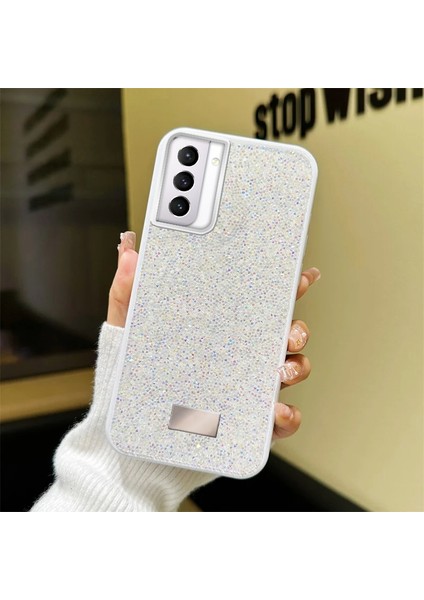 Samsung Galaxy S24 Uyumlu Kılıf Zebana Star Glitter Silikon Kılıf Beyaz