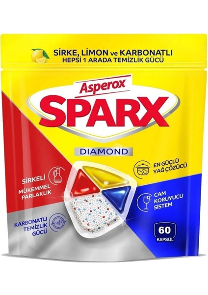 Sparx Diamond Bulaşık Makinesi Kapsülü 60'lı