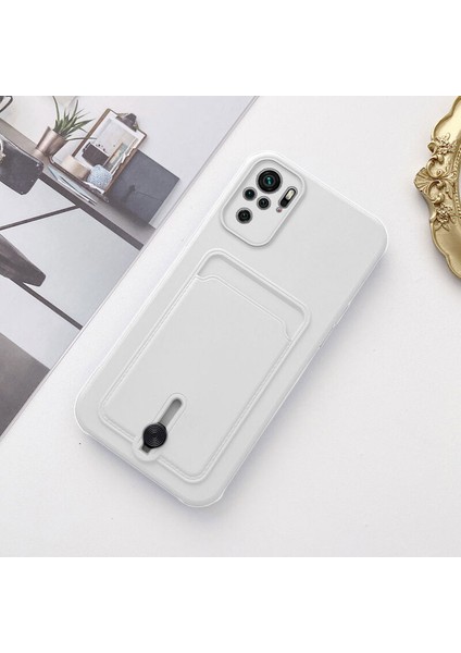 Xiaomi Redmi Note 10S Uyumlu Kılıf Zebana Kartlıklı Sweet Yumuşak Silikon Kılıf Beyaz