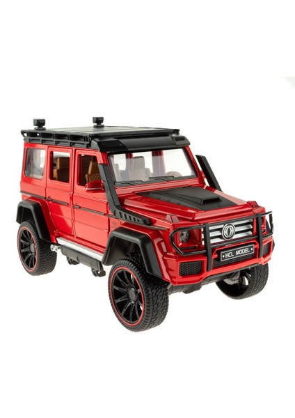 1:16 Ölçek Metal Model Suv Araba Çek Bırak Işıklı Sesli Kırmızı