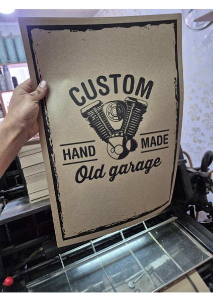 35X50 Custom Old Garage Baskılı Oto Paspas 100 Adet