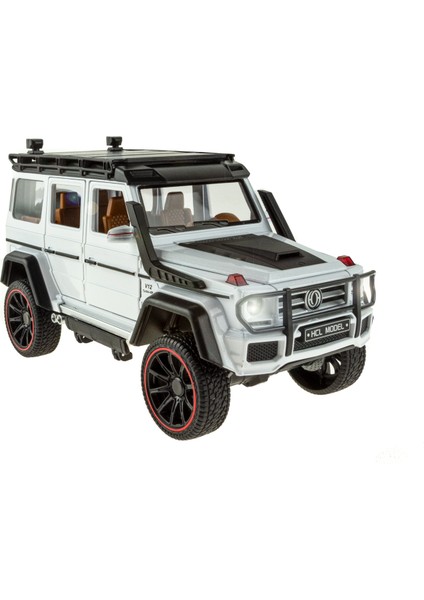 1:16 Ölçek Metal Model Suv Araba Çek Bırak Işıklı Sesli Beyaz