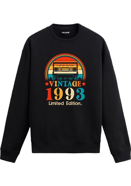 Retro 1993 Mixtape Limited Edition Doğum Günü Hediyesi Vintage Tasarım Kapşonlu Sweatshirt