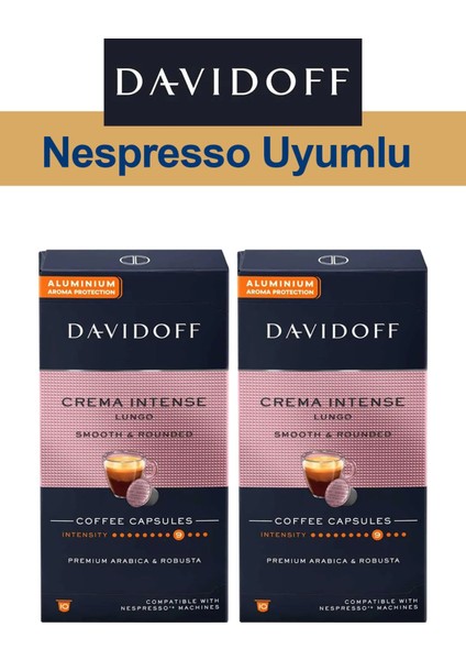 Nespresso Uyumlu Kapsül Kahve Crema Intense 2 x 10 Adet