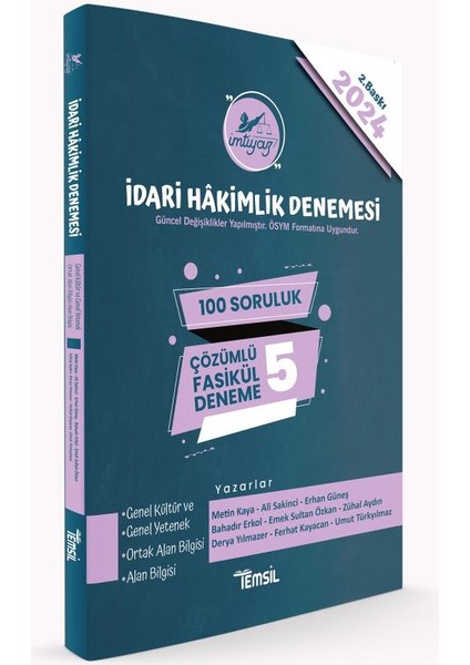 İmtiyaz İdari Hakimlik Denemesi Çözümlü 5 Deneme