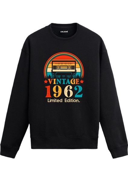 Retro 1962 Mixtape Limited Edition Doğum Günü Hediyesi Vintage Tasarım Kapşonlu Sweatshirt