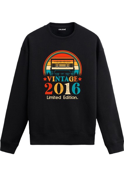 Retro 2016 Mixtape Limited Edition Doğum Günü Hediyesi Vintage Tasarım Kapşonlu Sweatshirt