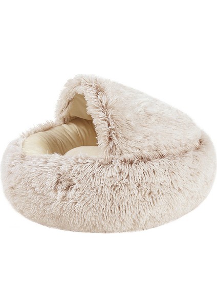 Kahve A Tarzı 50X50CM Yeni Stil Evcil Hayvan Köpek Kedi Yatağı Yuvarlak Peluş Kedi Sıcak Yatak Evi Yumuşak Uzun Peluş Yatak Küçük Köpekler ve Kediler Için Yuva 2'li Kedi Yatağı (Yurt Dışından)