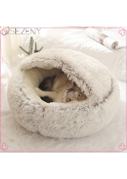 Kahve A Tarzı 50X50CM Yeni Stil Evcil Hayvan Köpek Kedi Yatağı Yuvarlak Peluş Kedi Sıcak Yatak Evi Yumuşak Uzun Peluş Yatak Küçük Köpekler ve Kediler Için Yuva 2'li Kedi Yatağı (Yurt Dışından) modelleri