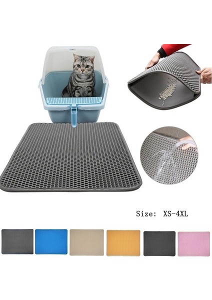 Mavi Stil 45X60CM Çift Katlı Kedi Kumu Matı Tuvalet Minderi Kedi Yatağı Pedleri Kedi Evi Temiz Süper Hafif Taşınabilir Pürüzsüz Yüzey Kedi Aksesuarları (Yurt Dışından) fırsatları