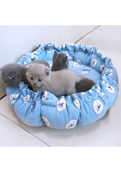 No.9 Tarzı 70CM Dış Çap Süper Yumuşak Sıcak Kedi Yatağı Ayarlanabilir Köpek Matı Pet Yatma Sepeti Yuvarlak Puf Kafes Hafif Rahat Dokunuş 17 Renk (Yurt Dışından)