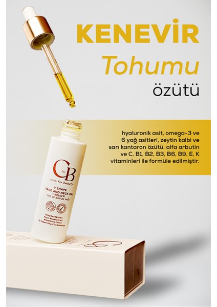 Cbd Özlü Y Bölgesi Yüz ve Boyun Yağı 20 ml