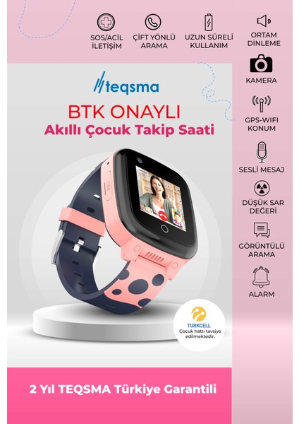 S25 UZ Akıllı Çocuk Saati- SOS, GPS Takibi, Görüntülü Görüşme, BTK Onaylı, Su Geçirmez 24 Ay Garantili