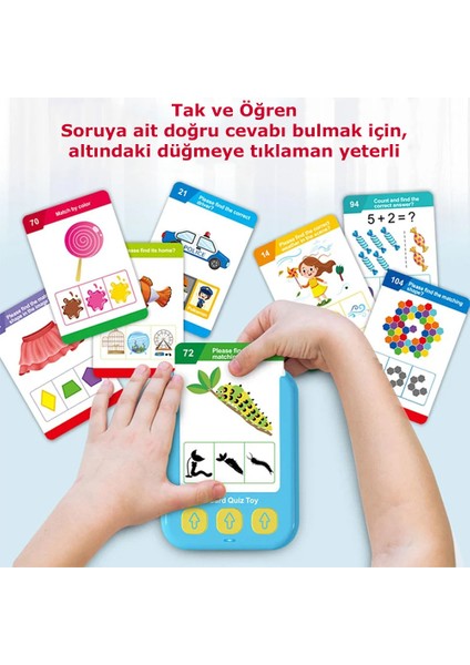 110 İngilizce Sorulu Eğitici Öğretici Akıl ve Zeka Kartları Makinesi Quiz Game Soru Cevap Oyunu