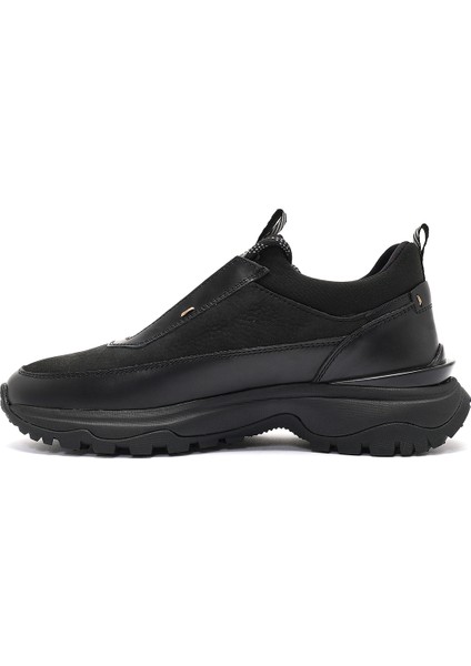 Erkek Siyah Bağcıklı Nubuk Deri Sneaker 24WFD6505V3