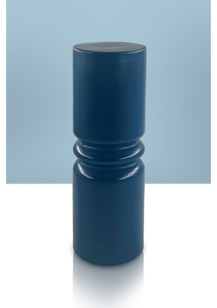 Pillar Seramik Vazo - Dekoratif Ev Aksesuarı - Derin Mavi - 26 cm * 9 cm