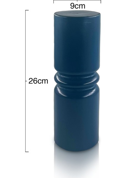 Pillar Seramik Vazo - Dekoratif Ev Aksesuarı - Derin Mavi - 26 cm * 9 cm fiyatları