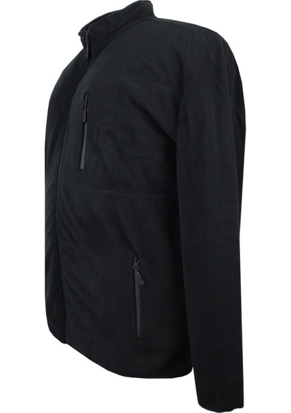 Siyah 3 Cepli Fermuarlı Polar Sweat