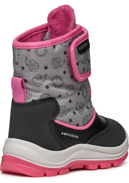 Kız Bebek Siyah Flanfil Abx Bantlı Waterproof Deri Bot B263WG0BCMNC9235