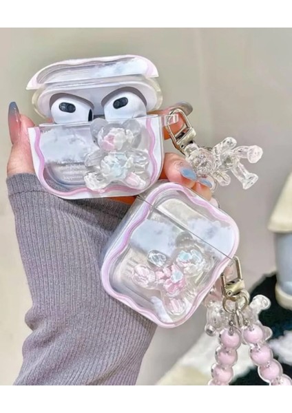 Iphone 3. Nesil Uyumlu Koruyucu Bluetooth Kulaklık Kılıfı Ayıcık Desenli