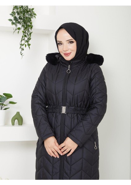 Bengisu Kadın Büyük Beden Tam Boy Kapitone Mont indirimleri