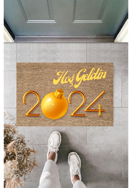Yeni Yıl Konsepti Dijital Baskı PY-175111182 Kapı Önü Paspası