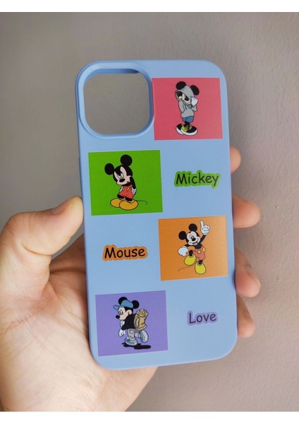 iPhone 14 Pro Uyumlu Mickey Mouse Tasarım Telefon Boyun Askılı Set Kılıf